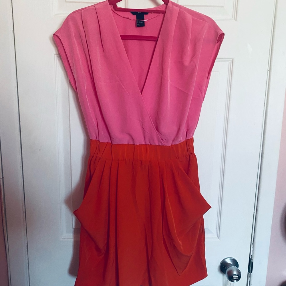 H&M Pink and Orange Mini Dress Y2K NWOT